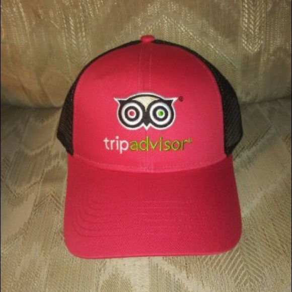 Cap America Other - Trip Advisor Snapback Hat Mesh Back Adjustable Red Black Cap America i3025 NWT